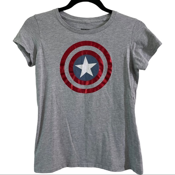 Marvel Tops - 5/$25 Marvel Captain America Shirt Gray Junior Size XL